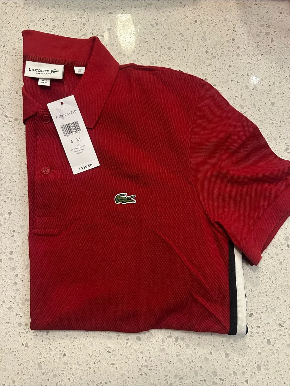 Lacoste Men’s Burgundy Red Piqué Polo with Crocodile Logo